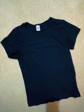 Re/done Hanes black basic tee baby tee size Medium